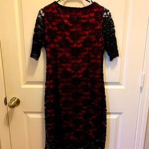 Liz Claiborne/Black Red Lace Aline